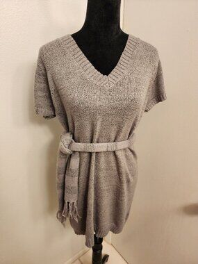 Knit Avenue Gray Sweater Dress + Matching Scarf Size M